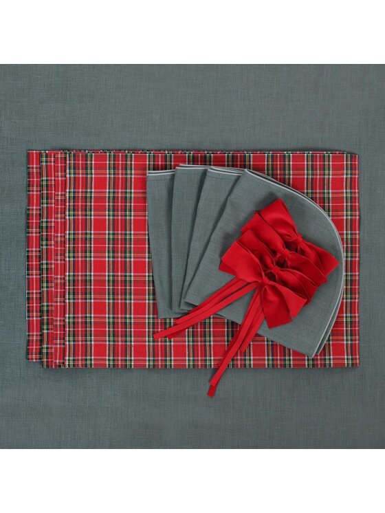 Roseberry Home Roseberry Home Podkładka na stół Red Tartan Czerwony