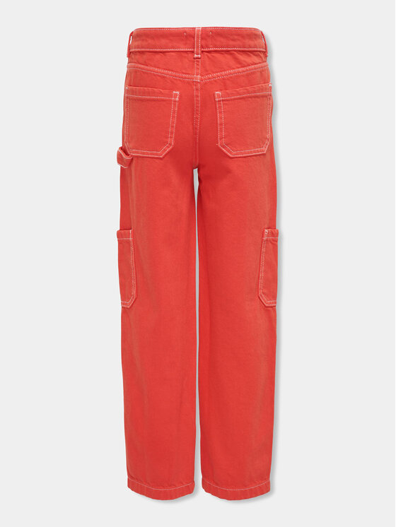 Kids ONLY Kids ONLY Hlače iz tkanine Vilje 15316877 Rdeča Straight Fit