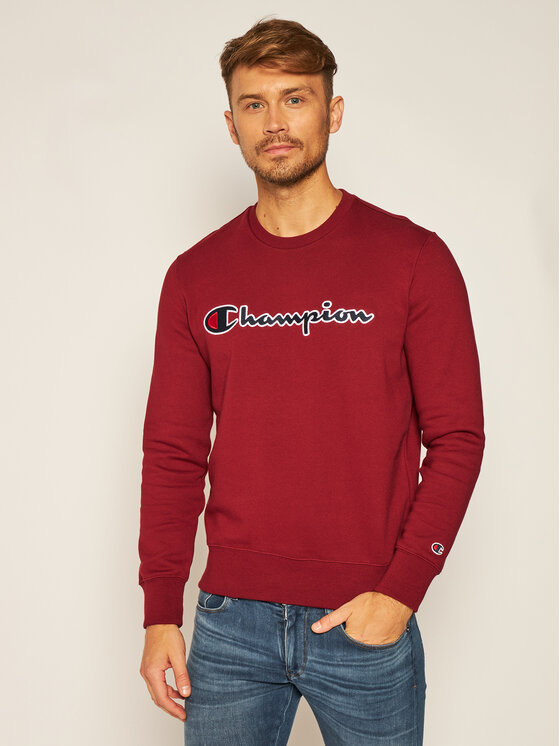Champion Champion Bluza Script Logo 214720 Bordowy Regular Fit