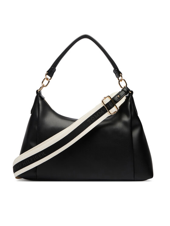 Tommy Hilfiger Tommy Hilfiger Táska Th Essential Shoulder Bag AW0AW18374 Fekete