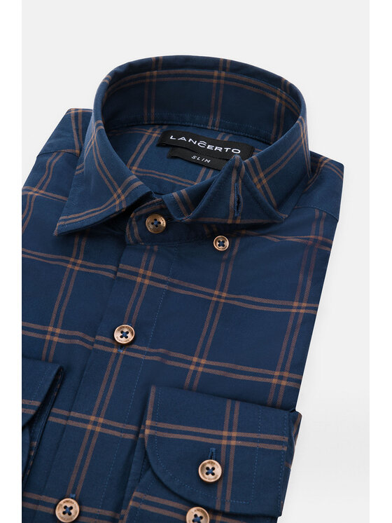 Lancerto Lancerto Koszula Camila KO073222000011 Granatowy Slim Fit