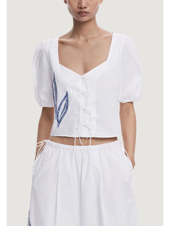 Desigual Desigual Blusa BLUS EMBRO Bianco Casual Fit