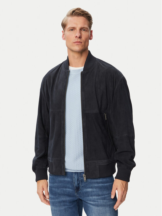 BOSS BOSS Giacca di pelle Jonorve 50562519 Blu scuro Regular Fit
