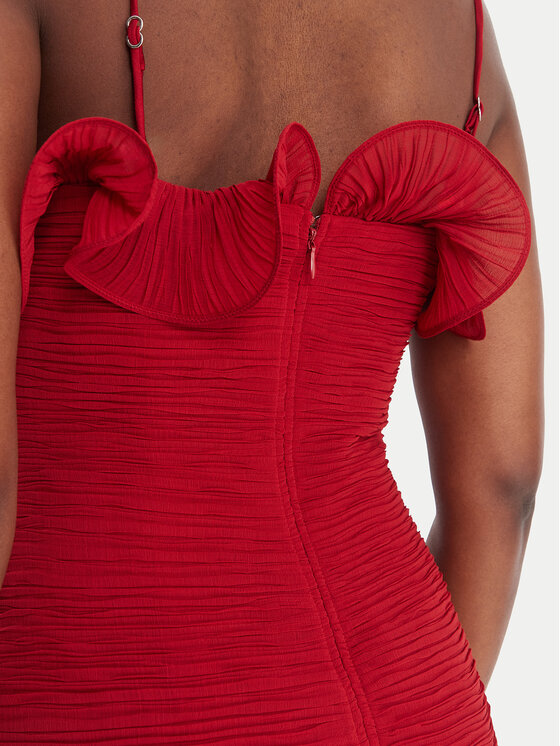 Guess Guess Kokteilinė suknelė W6RK80 WI342 Raudona Classic Fit