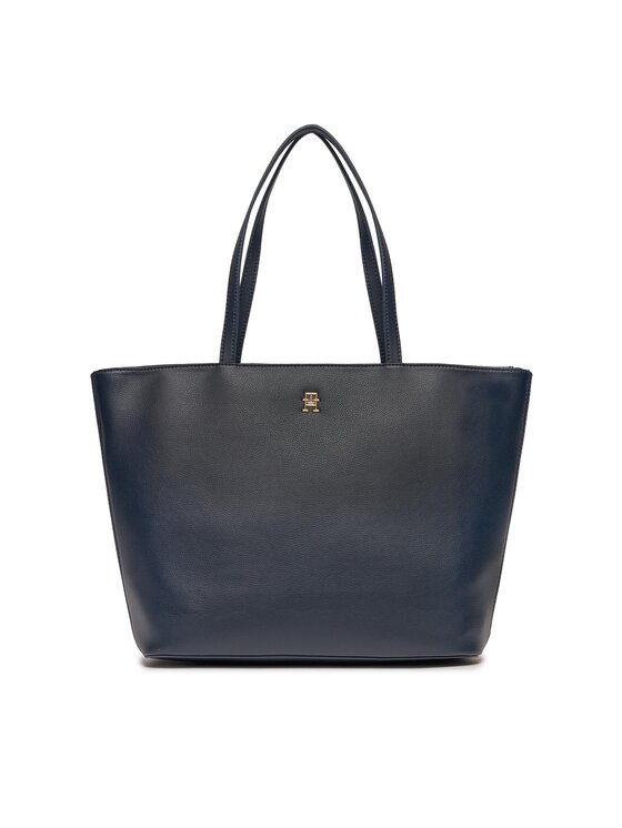 Geantă Tommy Hilfiger Th Essential Sc Tote Corp AW0AW16089 Bleumarin
