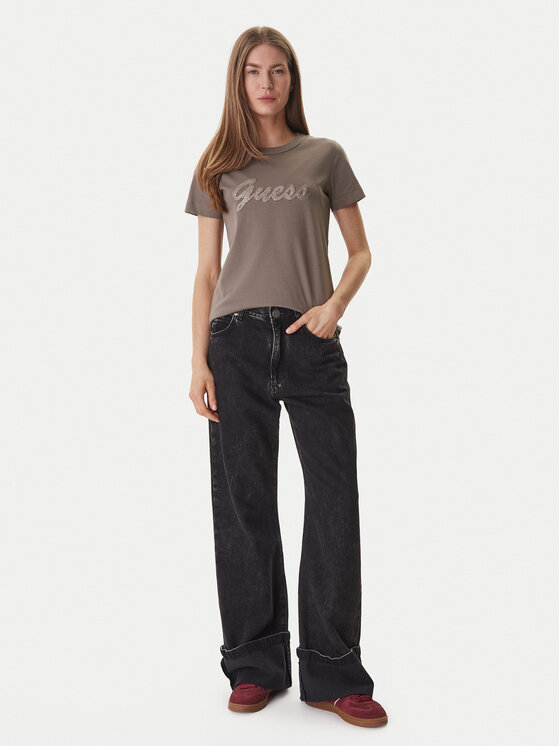 Guess Guess Majica W6GI08 K3023 Rjava Regular Fit