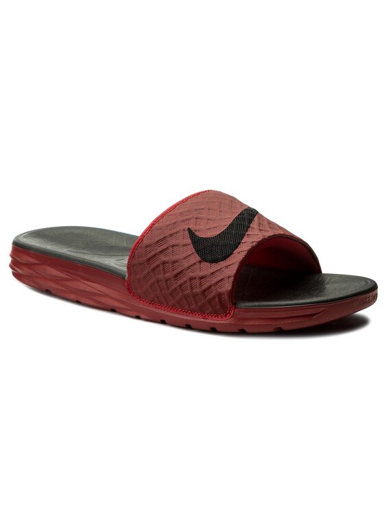 Nike Pantoletten Benassi Solarsoft 705474 600 Dunkelrot Modivo