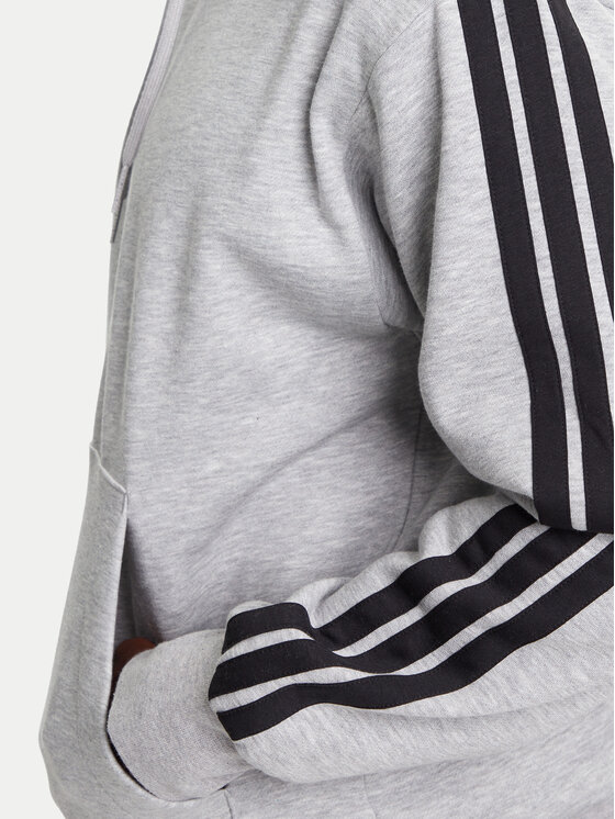 adidas adidas Mikina Essentials 3-Stripes JE6302 Sivá Regular Fit