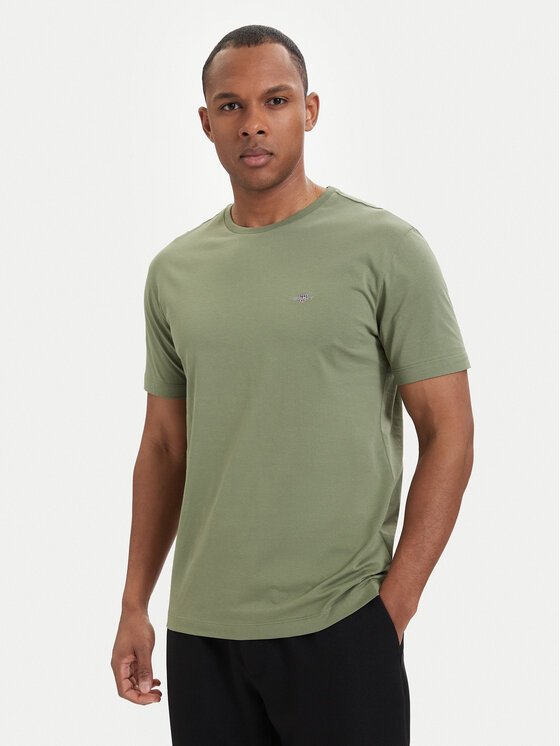 Gant Gant T-Shirt Shield  2003184 Zielony ciemny Regular Fit