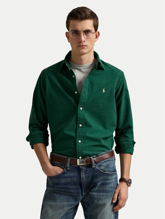 Polo Ralph Lauren Koszula 710804257063 Zielony Slim Fit