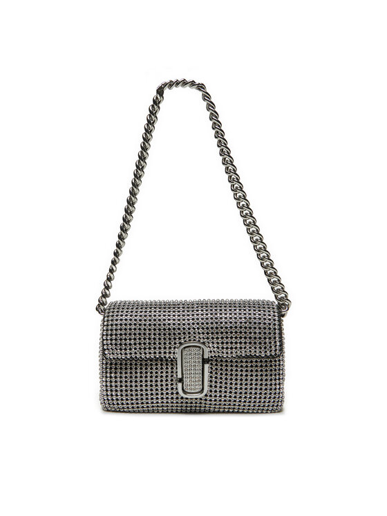 Geantă Marc Jacobs The Rhinestone J Marc Mini Shoulder Bag H912M06RE22 Argintiu