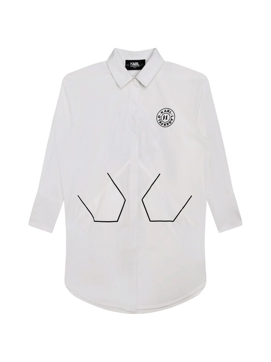 Karl Lagerfeld Kids Karl Lagerfeld Kids Sukienka codzienna Z12252/10P Biały Regular Fit