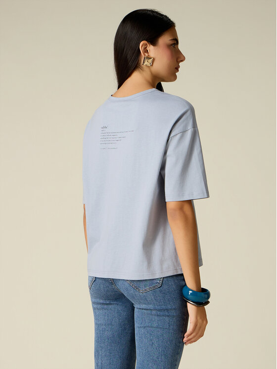 Oltre Oltre T-Shirt G018J004661N004 Turkusowy Over Fit
