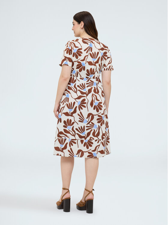 Fiorella Rubino Fiorella Rubino Sukienka codzienna 7701T001858N0S1 Brązowy Regular Fit