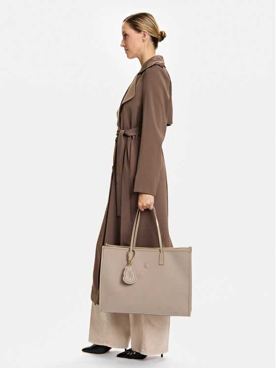 Tommy Hilfiger Tommy Hilfiger Handtasche Th City Large Tote Melton AW0AW18215 Beige
