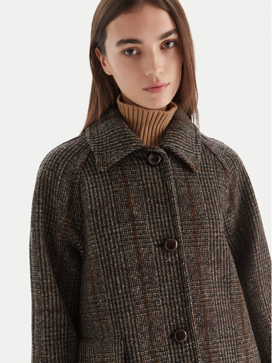 Weekend Max Mara Weekend Max Mara Volneni plašč Pitone 2525016112 Rjava Regular Fit