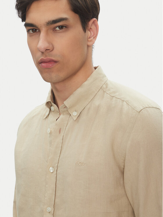 BOSS BOSS Košeľa H-Roan-Bd-E-C1 50520283 Béžová Slim Fit