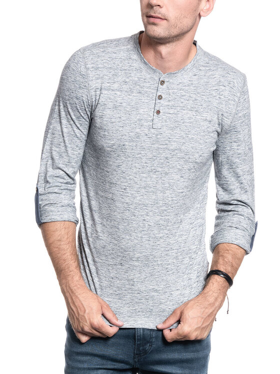 Mustang Mustang T-shirt ADRIAN H HENLEY Grigio Regular Fit