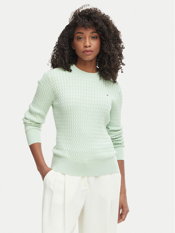 Tommy Hilfiger Pulover WW0WW44993 Verde Regular Fit