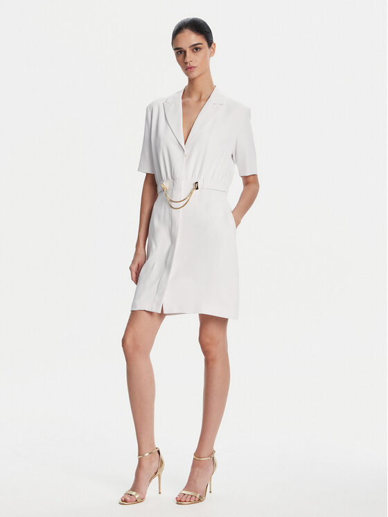 Fracomina Fracomina Coctailkleid FS25SD1001W47601 Weiß Regular Fit