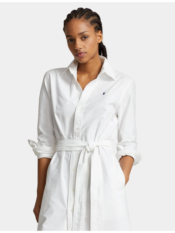Polo Ralph Lauren Polo Ralph Lauren Haljina košulja N Cory Dr 211928804001 Bijela Straight Fit