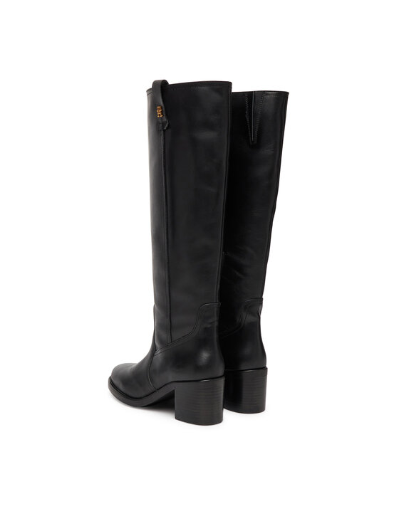 Tommy Hilfiger Tommy Hilfiger Μπότες Riding Lthr Long Boot Block Heel FW0FW08777 Μαύρο