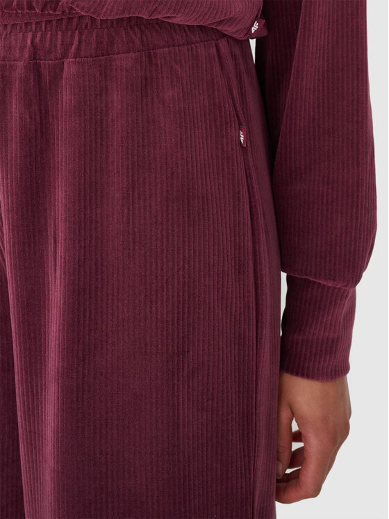 4F 4F Spodnie dresowe 4FRAW24TTROF1352-60S Czerwony Oversize