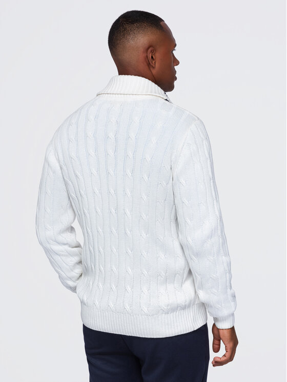 Ombre Ombre Kardigan OM-SWCD-0196 Bílá Regular Fit