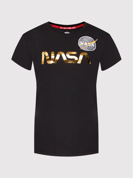 Alpha Industries Alpha Industries T-Shirt NASA Pm 198053 Czarny Regular Fit