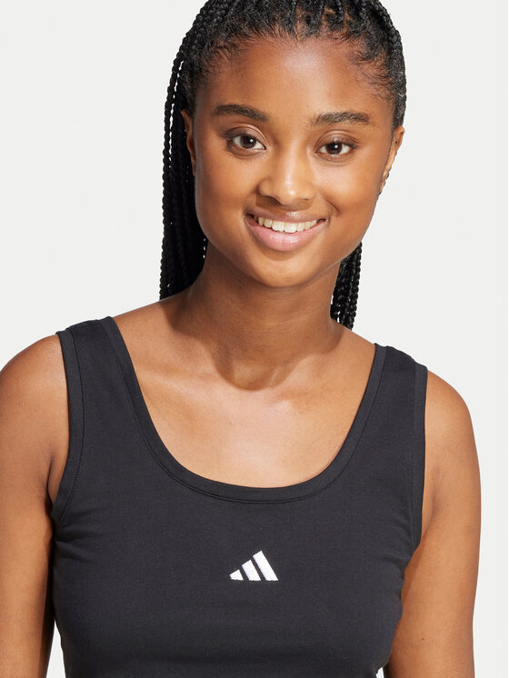 adidas adidas Top Essentials Small Logo JE1321 Czarny Slim Fit
