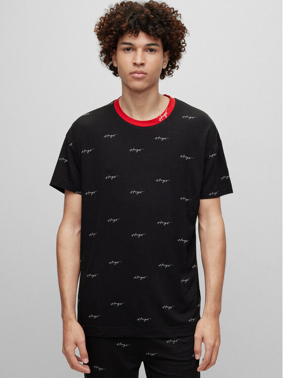 Hugo Maglietta del pigiama 50490231 Nero Relaxed Fit, taglia : M