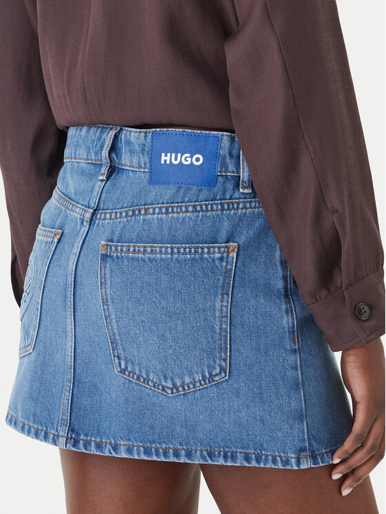 HUGO HUGO Džínsová sukňa Galanie_B 50559551 Modrá Regular Fit