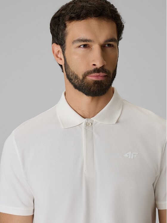 4F 4F Polo 4FRSS26TPTSM0899-11M Biały Regular Fit