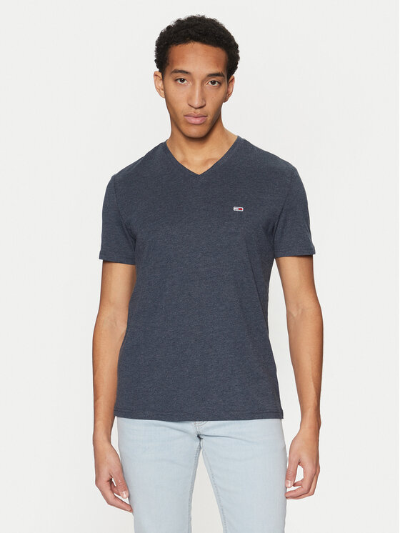 Tommy Jeans Tommy Jeans Majica Jaspe DM0DM20364 Mornarsko modra Slim Fit