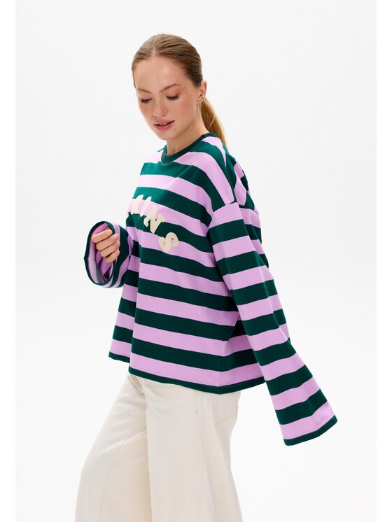 Mirons Mirons Longsleeve Print Kolorowy Regular Fit