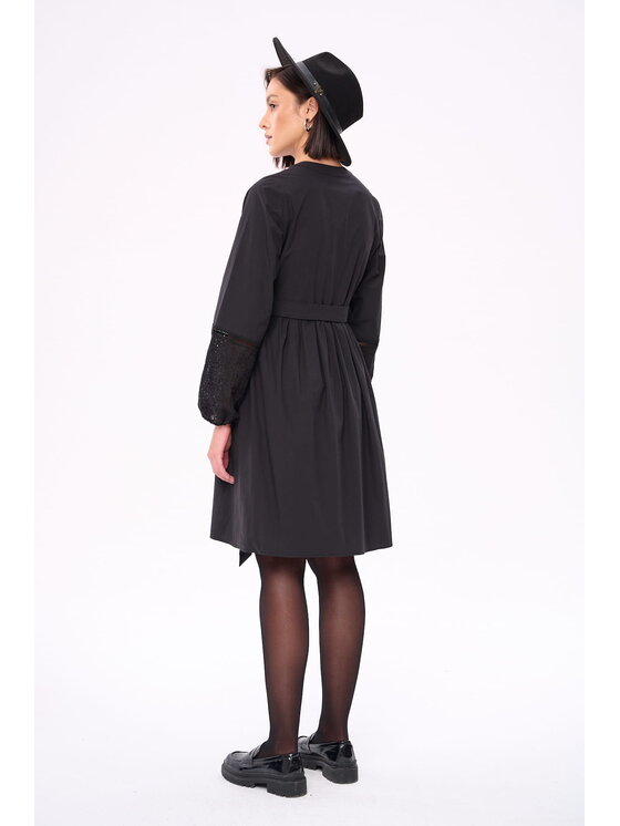 blue shadow blue shadow Sukienka codzienna Maryna Czarny Regular Fit