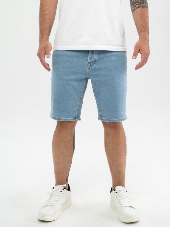 MyStars MyStars Szorty jeansowe Krótkie Spodenki Jeansowe Skinny Męskie Jasne Niebieskie MyStars Classic 32 Niebieski Skinny Fit