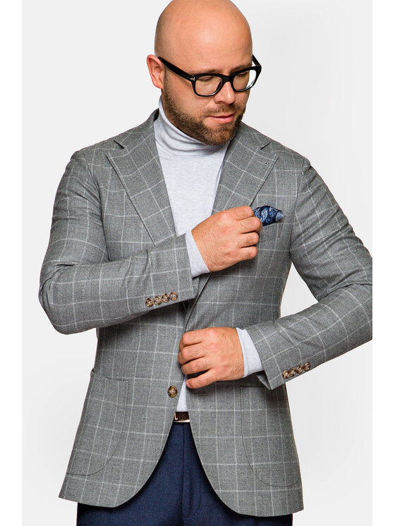 Lancerto Lancerto Marynarka Ottawa Szary Slim Fit