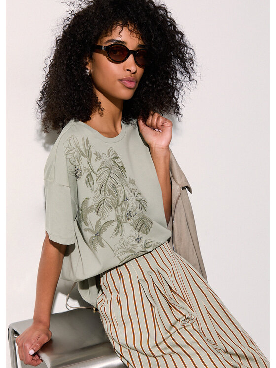 Liu Jo Liu Jo T-Shirt CA6330JS088P9639 Zielony Loose Fit