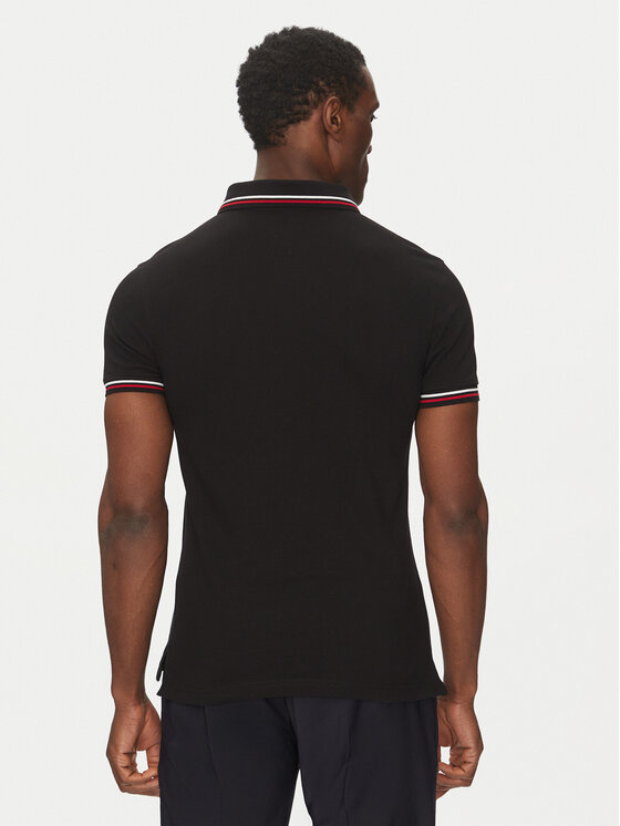 Tommy Hilfiger Tommy Hilfiger Polo majica Tipped MW0MW37346 Črna Slim Fit