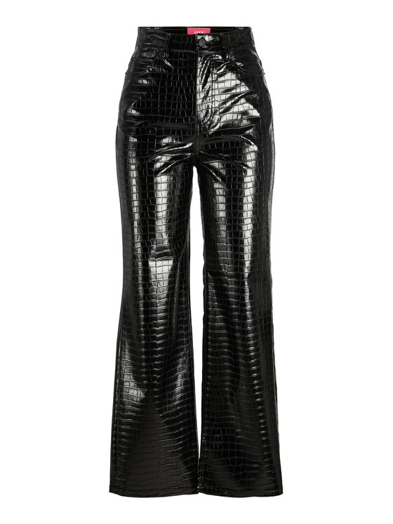 JJXX JJXX Панталони от имитация на кожа Kenya 12201557 Черен Regular Fit