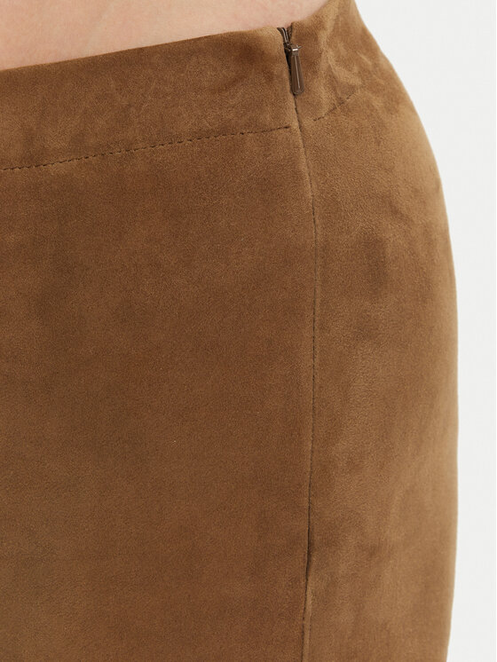 Serge Pariente Serge Pariente Spodnie skórzane Strechy Vs Brązowy Slim Fit