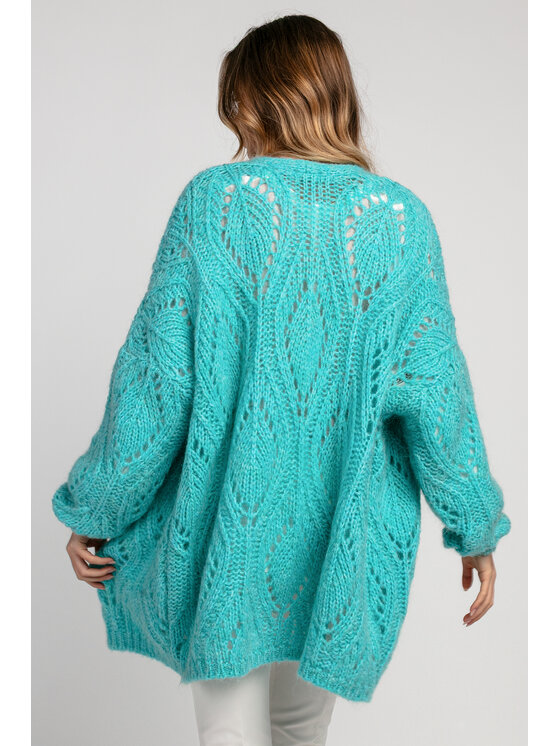 Fobya Fobya Kardigan F1974 Niebieski Oversize