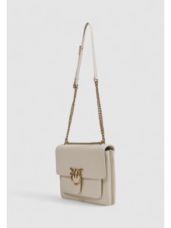 PINKO PINKO Borsa LOVE ONE SOFT BIG PELLE BOTTAL Bianco