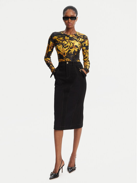 Versace Jeans Couture Versace Jeans Couture Džínová sukně 79HAE84M DT037 Černá Slim Fit