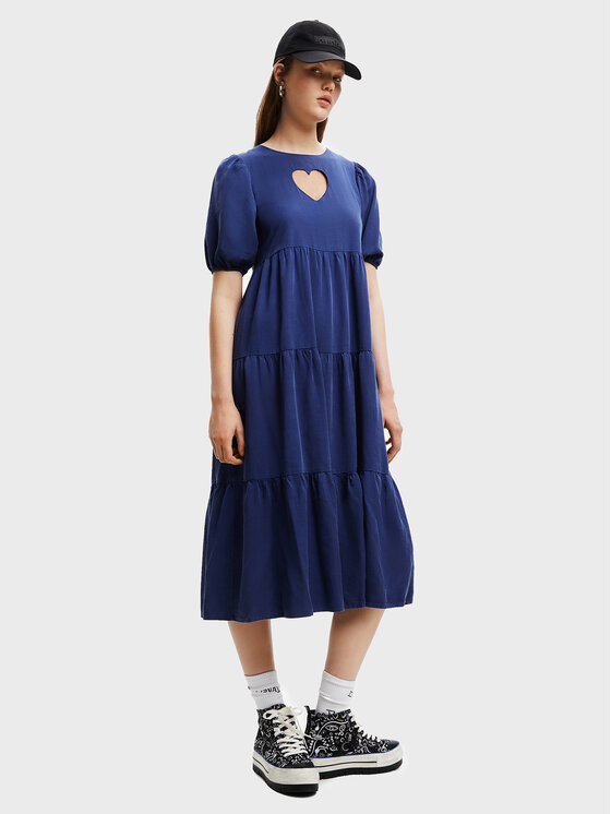 Desigual Desigual Ежедневна рокля Flora 22WWVW30 Тъмносин Regular Fit