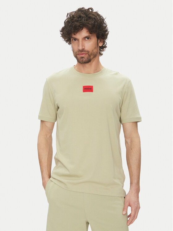 HUGO HUGO Tricou Diragolino212 50447978 Verde Regular Fit