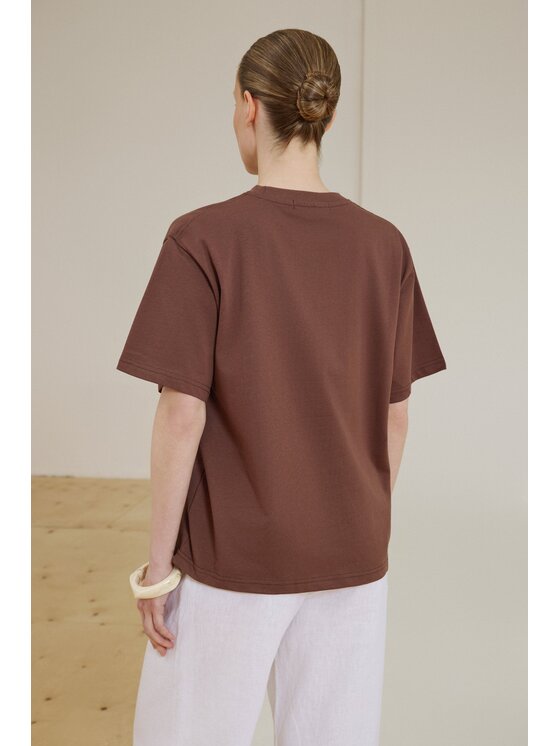 Estro Estro T-shirt ER00119731 Marrone scuro Oversize