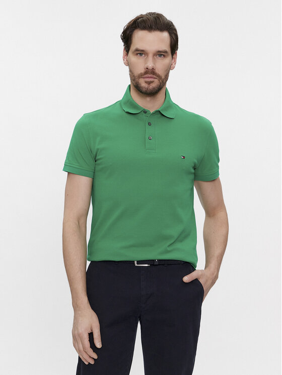 Tommy Hilfiger Polo 1985 MW0MW17771 Zaļš Slim Fit