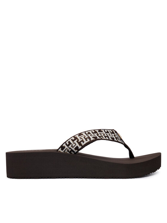 Tommy Hilfiger Tommy Hilfiger Flip-flops Mono Wedge Summer Sandal FW0FW09696 Barna